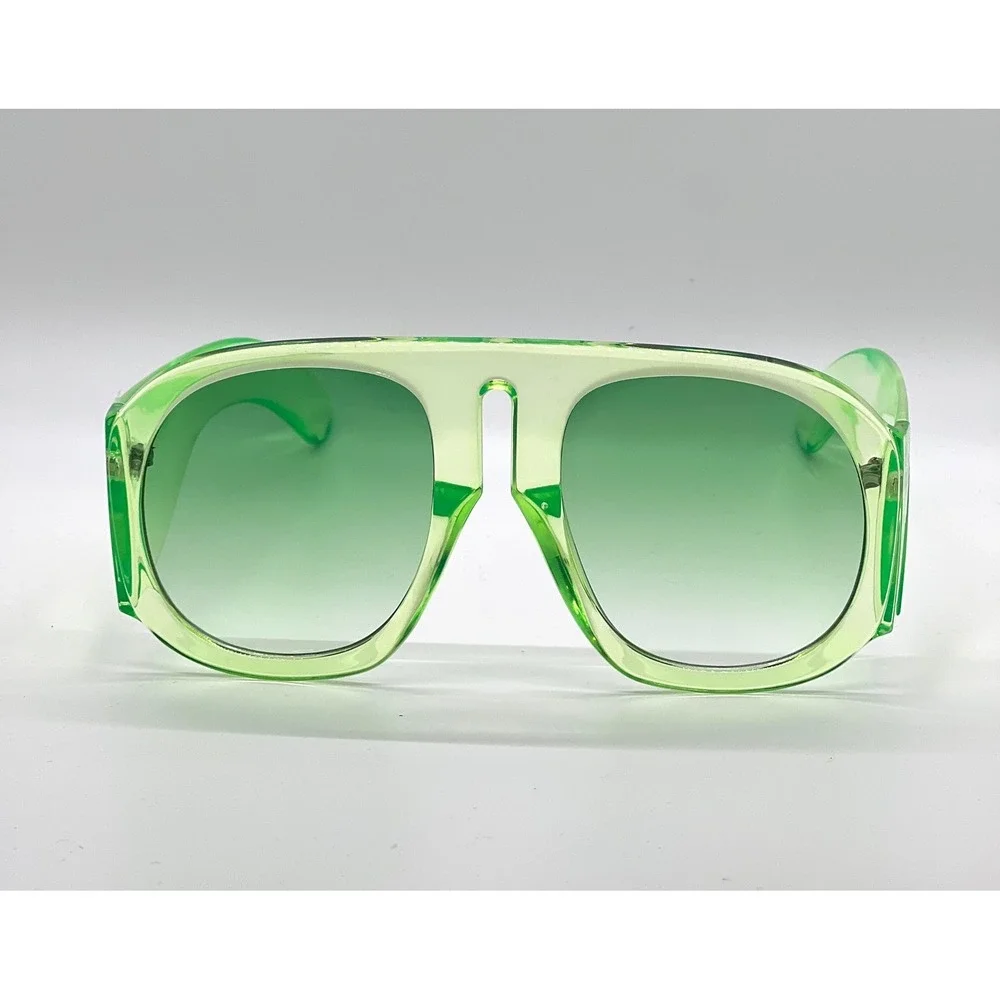 Oversized Square Sunglasses Green Aviator Fashion Stylish Sun Glasses Trendy NEw